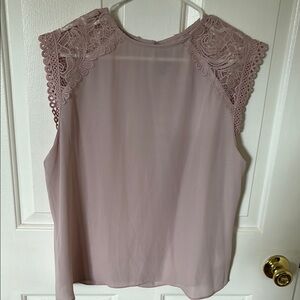Express Pink Sleeveless Lace Blouse